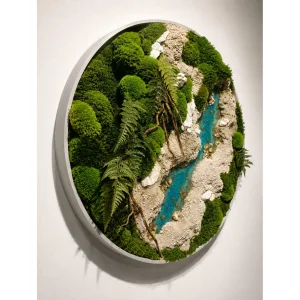 Emerald River Hidden Lagoon Moss Wall Art