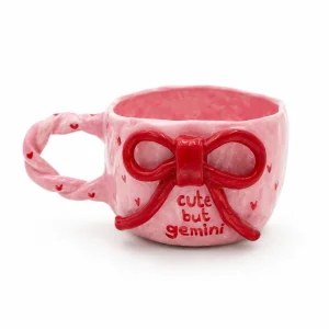 Cute But Gemini Ribbon Handmade Ceramic Mug