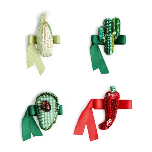 Casa Picante 4-Piece Napkin Ring Set