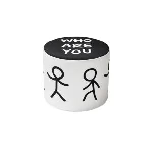 Who Are You S Black Pouf 50cm