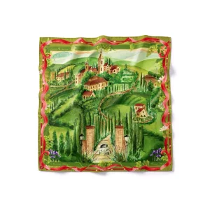 Tuscano Green Silk Scarf