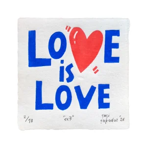 Love Is Love Linocut Print