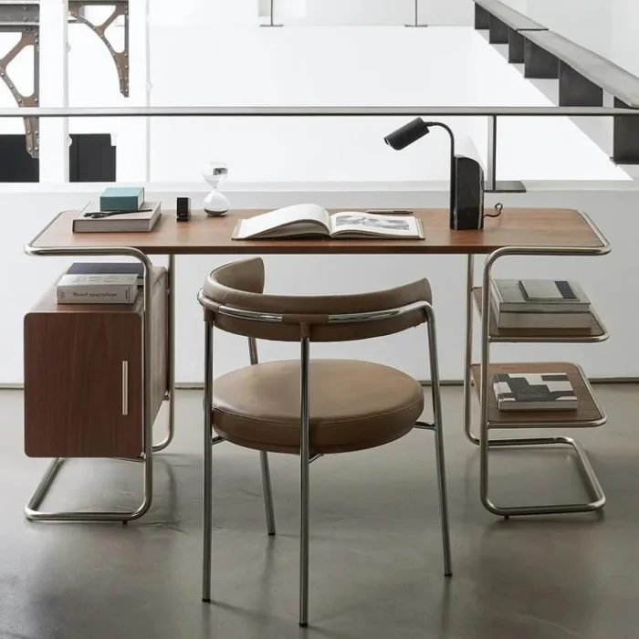 Thonet Walnut Chrome Desk - 4