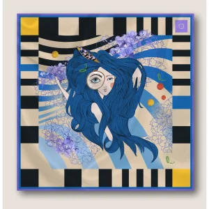 Songs Of Siren Aqua Blue Silk Scarf