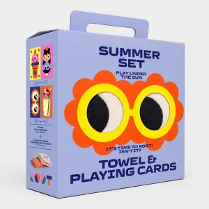 Summer Set Çok Renkli Plaj Havlusu ve Oyun Kartları Seti