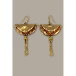 Terra Hematite Amber Czech Earrings