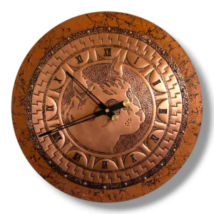 Handmade Copper Cat Wall Clock