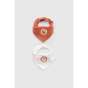 Set of 2 Waterproof Organic Cotton Bandana Bibs Orange
