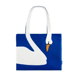 Swan Mavi-Beyaz Tote Çanta