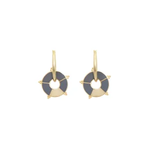 Numerology V Gray Circle Earring