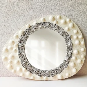 Circle And Circle Paper Mache Mirror