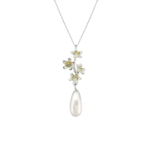 Pearl Lemon Blossom Silver Necklace