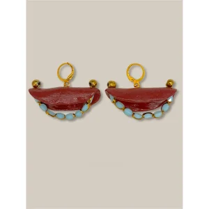 Terra Hematite Czech Mini Earrings