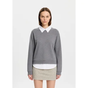 Shirt-layered Sweatshirt