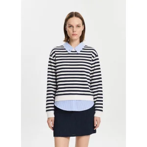 Shirt-layered Sweatshirt