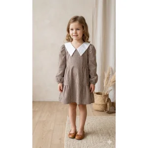 Denge Checkered Collared Dress