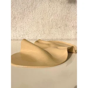 Sandwave Cream Stoneware Serving Plate