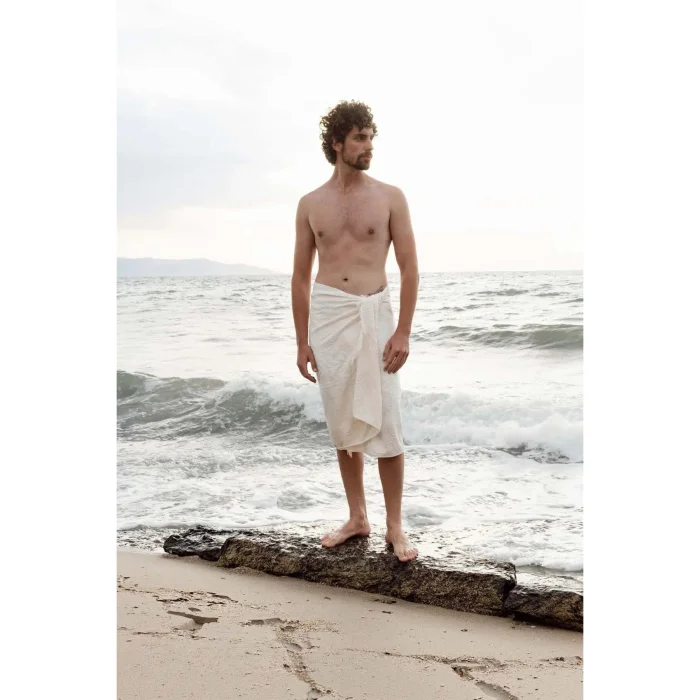 Solara 100% Cotton Beach Towel 80x170 Cm Coconut Cream - 3