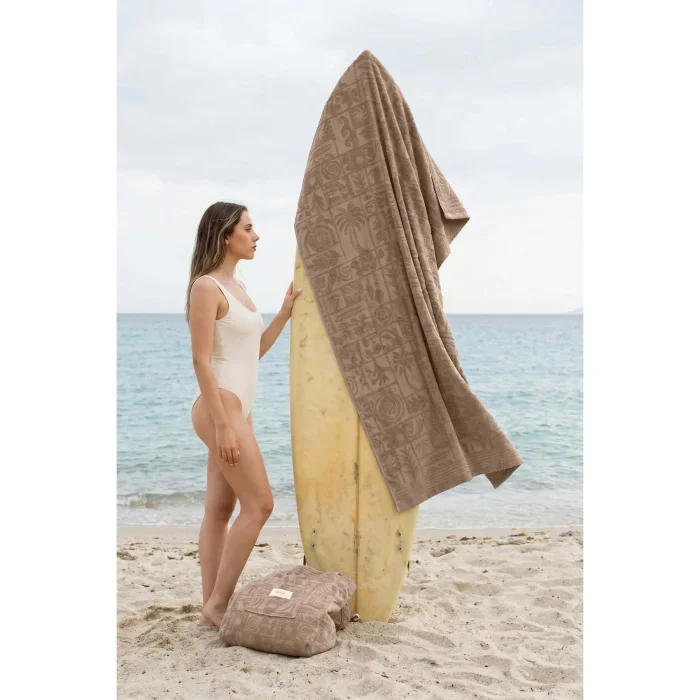 Kayora 100% Cotton Beach Towel 80x170 Cm Sand Beige - 3