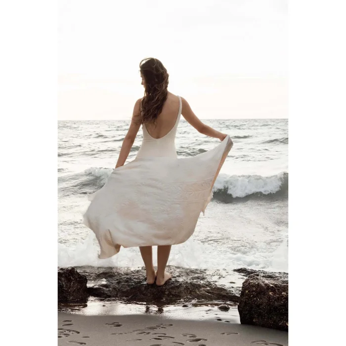 Solara 100% Cotton Beach Towel 80x170 Cm Coconut Cream - 4