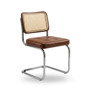 Ceska Chrome Brown Chair