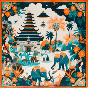 Temple Bloom 100% Cotton Scarf