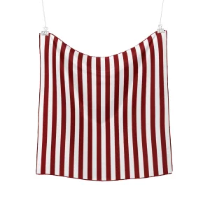 Breton Çizgili Burgundy İpek Eşarp