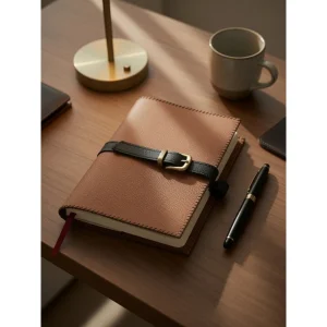 Premium Leather Taba Notebook Cover