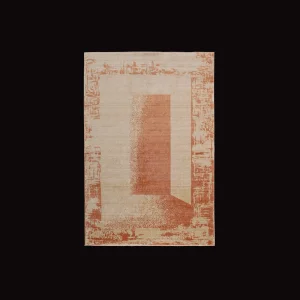 Zima Series Abstract Pattern Beige Tencel Loom Woven Rug
