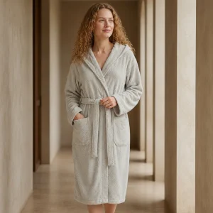 Linz Mat Krem Unisex Bathrobe