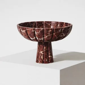 Rosso Levanto Marble Scallop Bowl