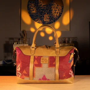 Biricik Authentic Kilim Handcrafted Weekender Duffel Bag