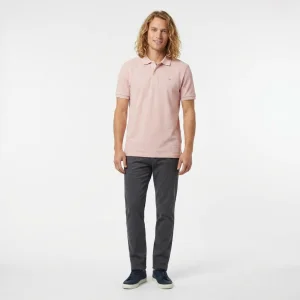 Parça Boya Pembe Polo Yaka Tişört