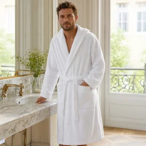 Linz Unisex White Bathrobe
