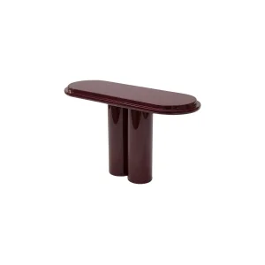 Tila Burgundy Glossy Lacquer Console Table