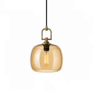 Aurelia Small Amber Glass Pendant Light