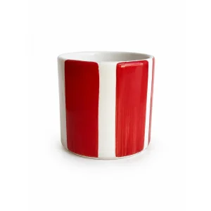 Summer1 Red Striped Ceramic Cup