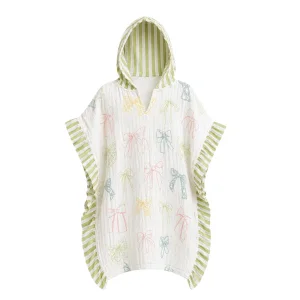 Asu Baby&kids  Ribbon Ruffled Muslin Poncho