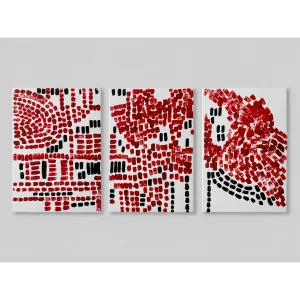 Line Series Triptych Acrylic Painting