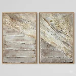 Gilded Sands Set of Two Textured Paintings
