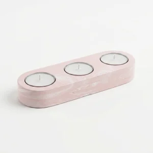 Triad Handmade Concrete Pink Triple Candle Holder