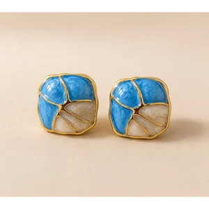 Blue and Mother of Pearl Earrings