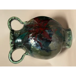 Stoneware Kırmızı Zambak Vazo