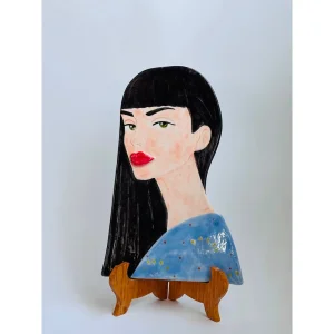 Silent Gaze Modern Handmade Portrait Wall Decor