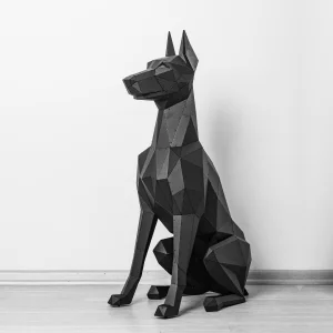 Sitting Doberman Sculpture