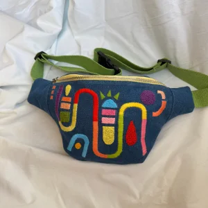 Maze Denim Embroidered Belt Bag