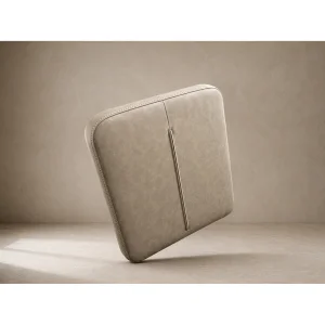 Handmade Genuine Leather Beige Sitting Cushion