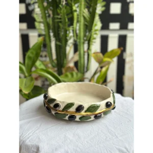 Olive Branch Ceramic Bowl
