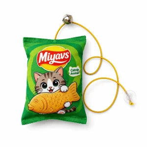 Miyavs Chips Plush Elastic Wand Cat Toy
