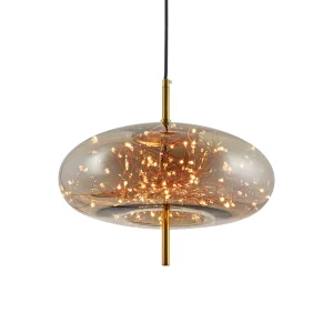 Viyana Ufo Glass Smoked Pendant Lamp